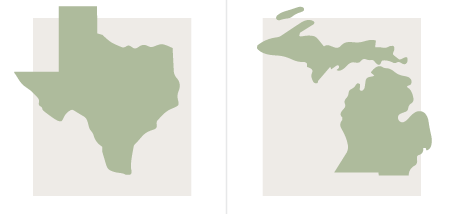 Texas and Michigan Service Areas